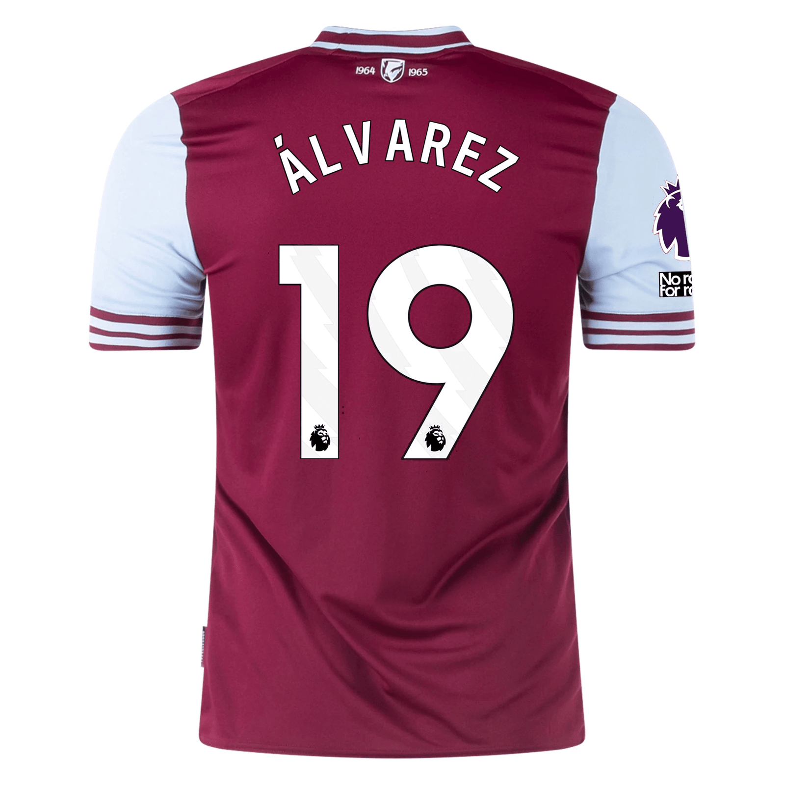 Umbro West Ham Edson Alvarez Home Jersey w/ EPL + No Room For Racism Patches 24/25 (Maroon/Sky Blue) | SoccerWearhouse