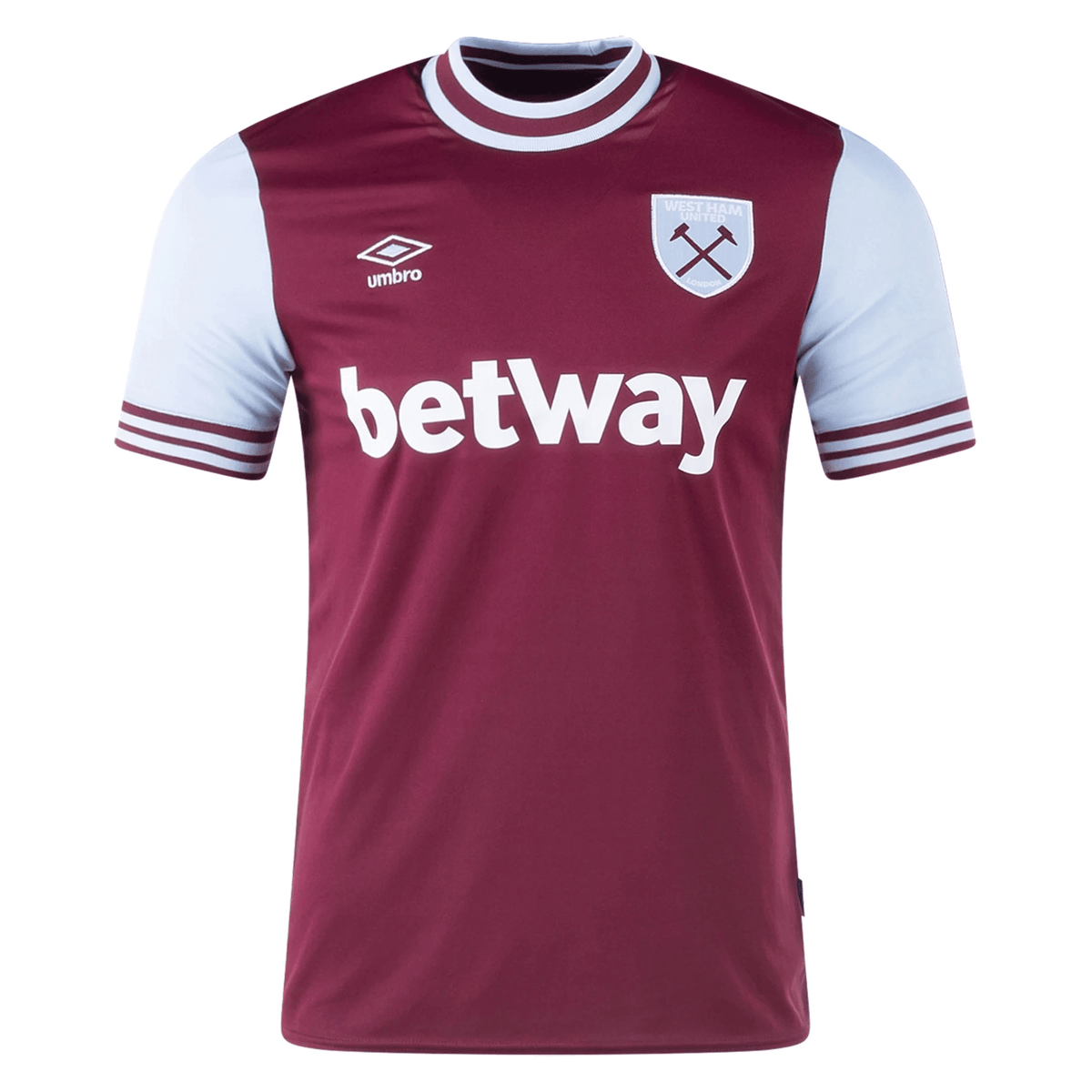 Umbro West Ham Home Jersey 24/25 (Maroon/Sky Blue) | SoccerWearhouse