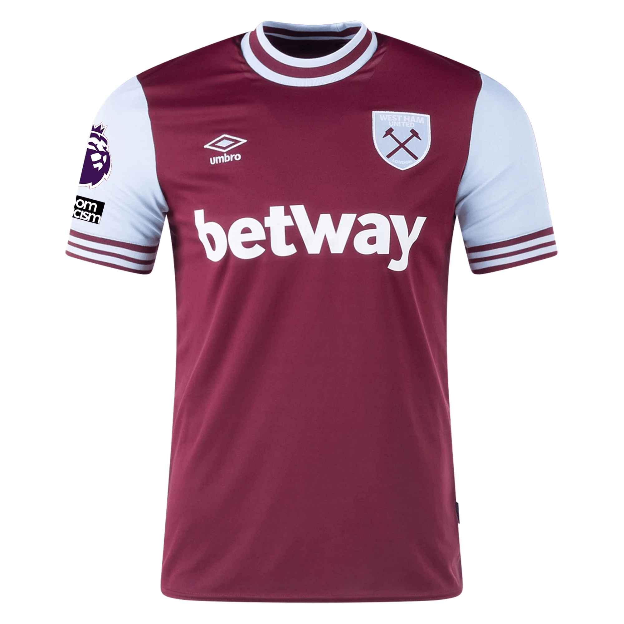Umbro West Ham Lucas Paqueta Home Jersey w/ EPL + No Room For Racism P Umbro West Ham Lucas Paqueta Home Jersey w/ EPL + No Room For Racism P