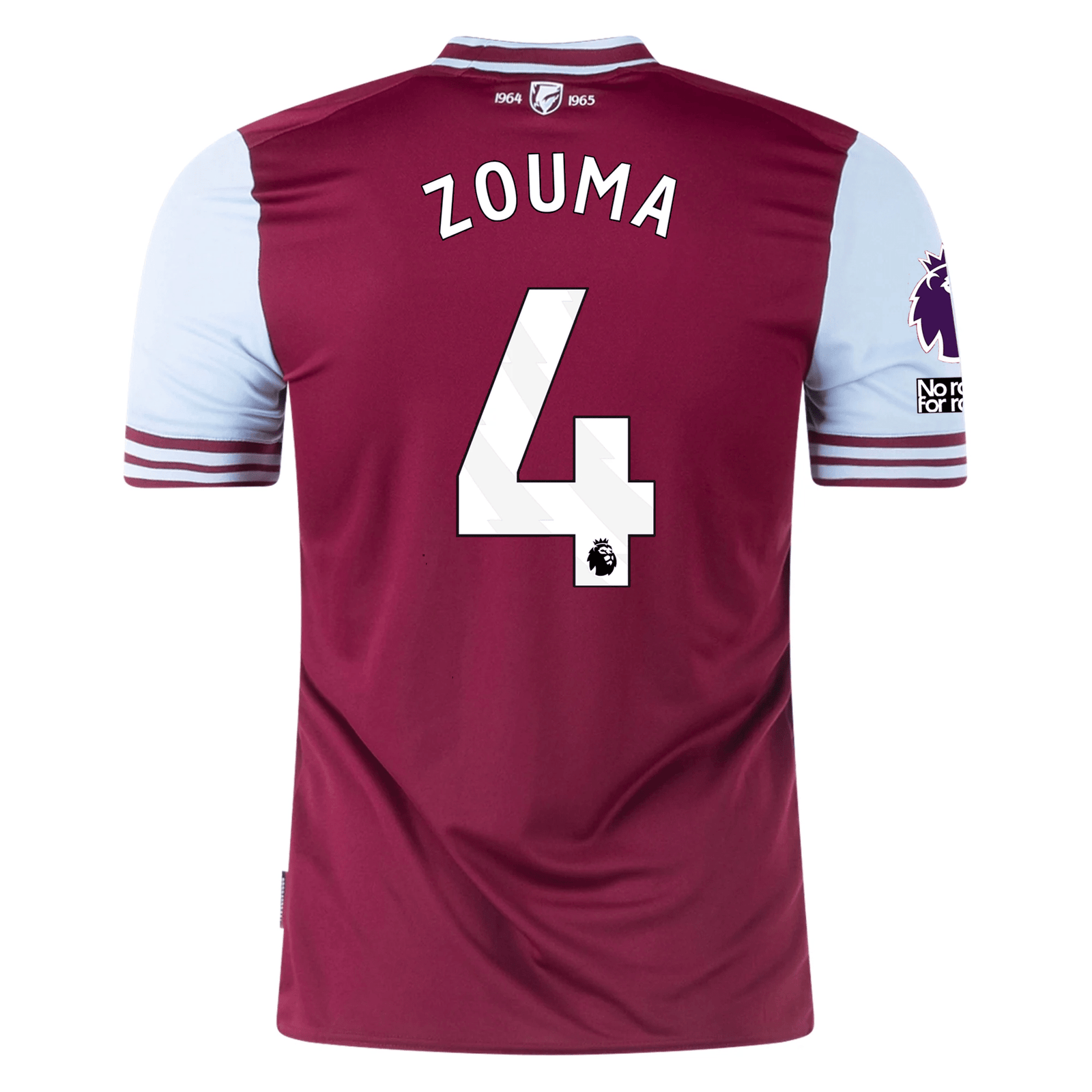 Umbro West Ham Kurt Zouma Home Jersey w/ EPL + No Room For Racism Patches 24/25 (Maroon/Sky Blue) | SoccerWearhouse