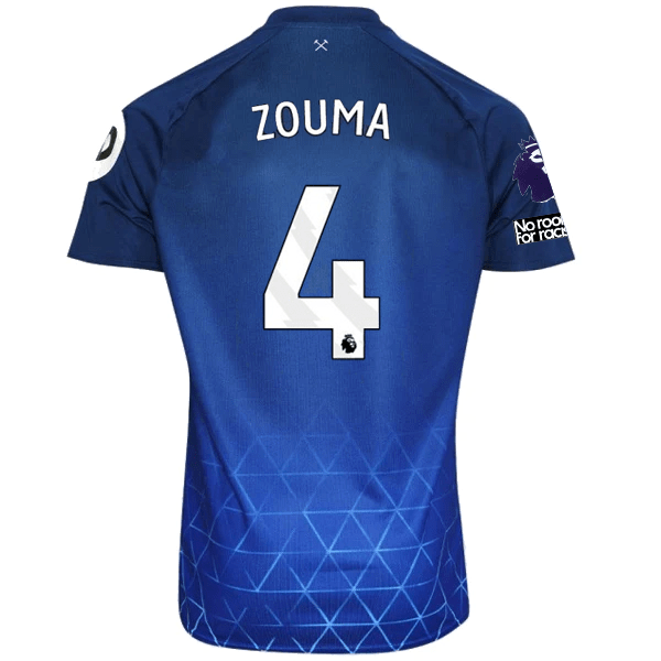 Umbro West Ham Kurt Zouma Third Jersey w/ EPL + No Room For Racism Patches 23/24 (Navy/Sky Blue) | SoccerWearhouse