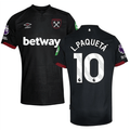 Umbro West Ham Lucas Paquetá Away Jersey w/ EPL + No Room For Racism Patches 24/25 (Black)