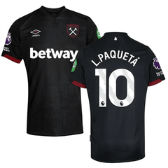 Umbro West Ham Lucas Paquetá Away Jersey w/ EPL + No Room For Racism P