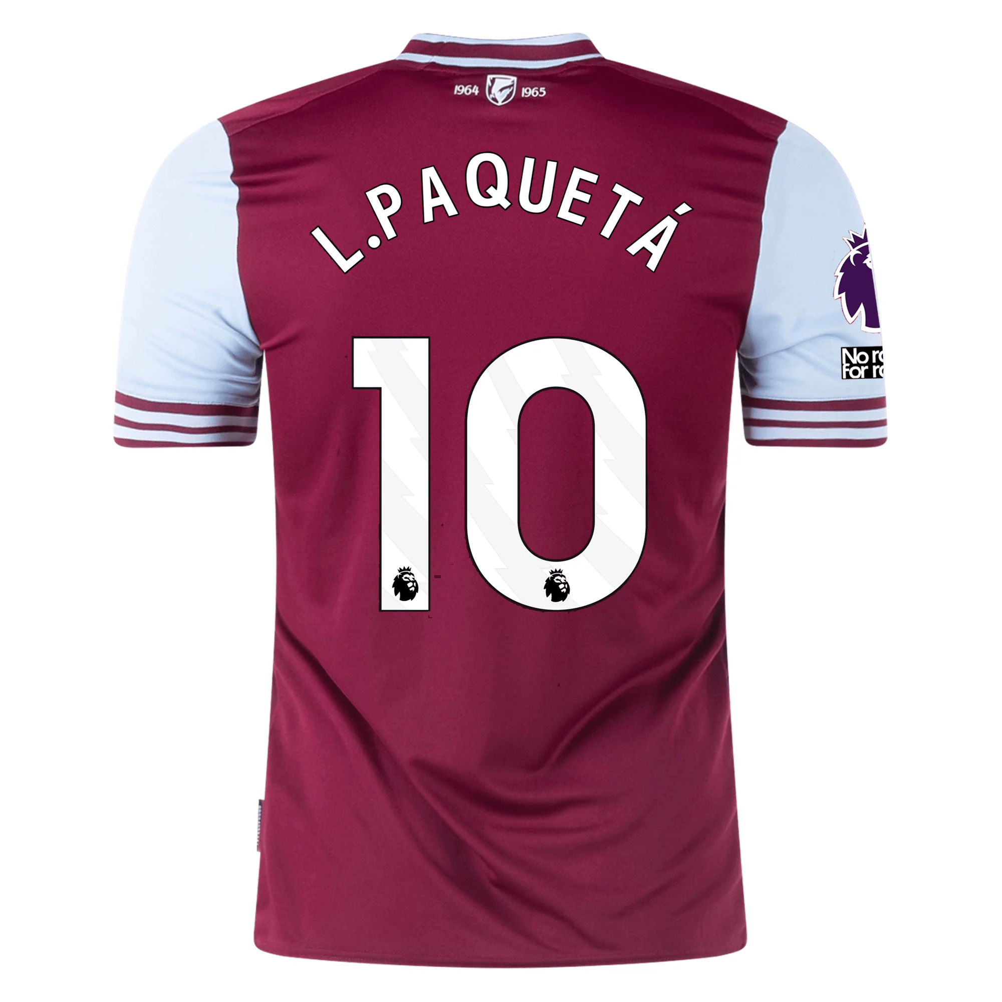 Umbro West Ham Lucas Paqueta Home Jersey w/ EPL + No Room For Racism P
