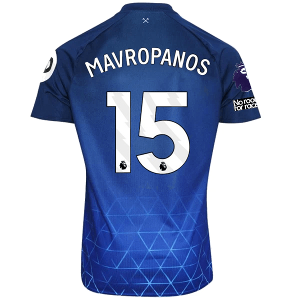Umbro West Ham Mavropanos Third Jersey w/ EPL + No Room For Racism Patches 23/24 (Navy/Sky Blue) | SoccerWearhouse