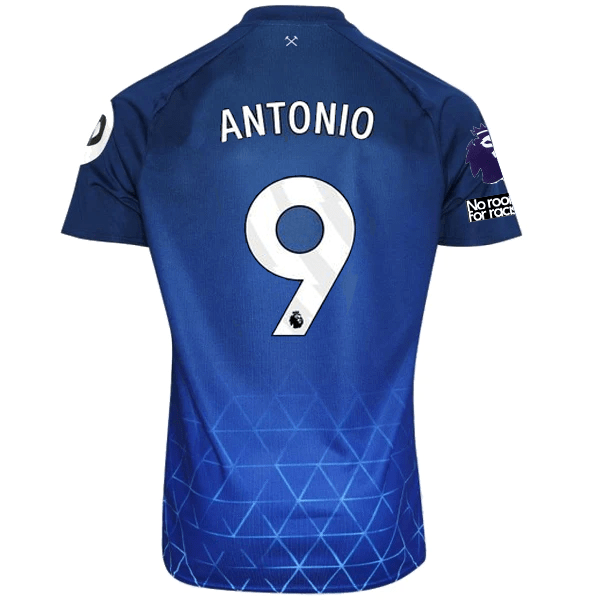 Umbro West Ham Michail Antonio Third Jersey w/ EPL + No Room For Racism Patches 23/24 (Navy/Sky Blue) | SoccerWearhouse