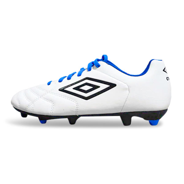 Umbro Jr. Classic XI FG Soccer Cleats (White/Electric Blue)
