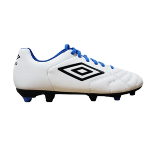 Umbro Jr. Classic XI FG Soccer Cleats (White/Electric Blue)