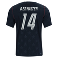 Nike Mens United States Sebastian Berhalter Away Stadium Jersey 2026 (Dark Obsidian/Pure Platinum)