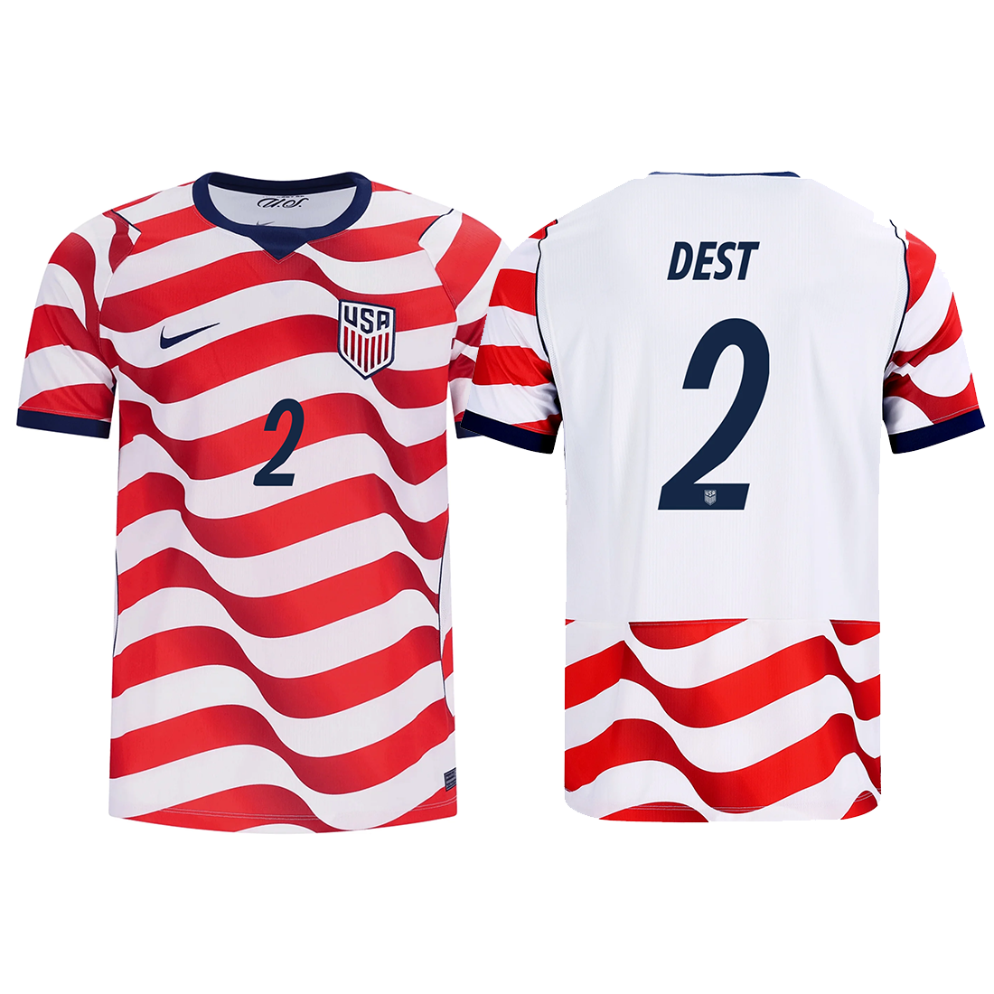 Nike Mens United States Sergino Dest Stadium Home Jersey 2026 (Sail/Midnight Navy)