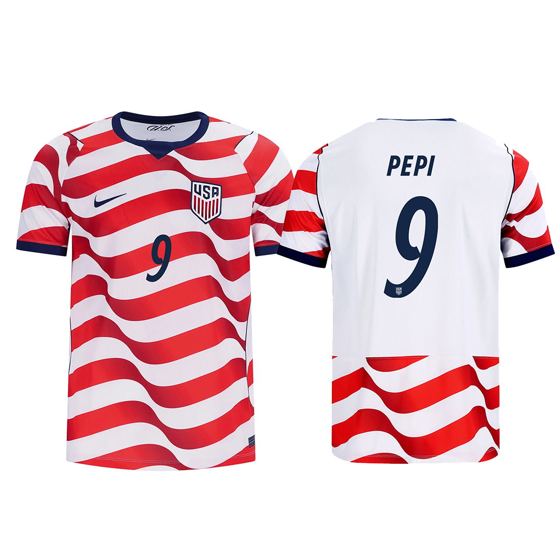 Nike Mens United States Ricardo Pepi Stadium Home Jersey 2026 (Sail/Midnight Navy)