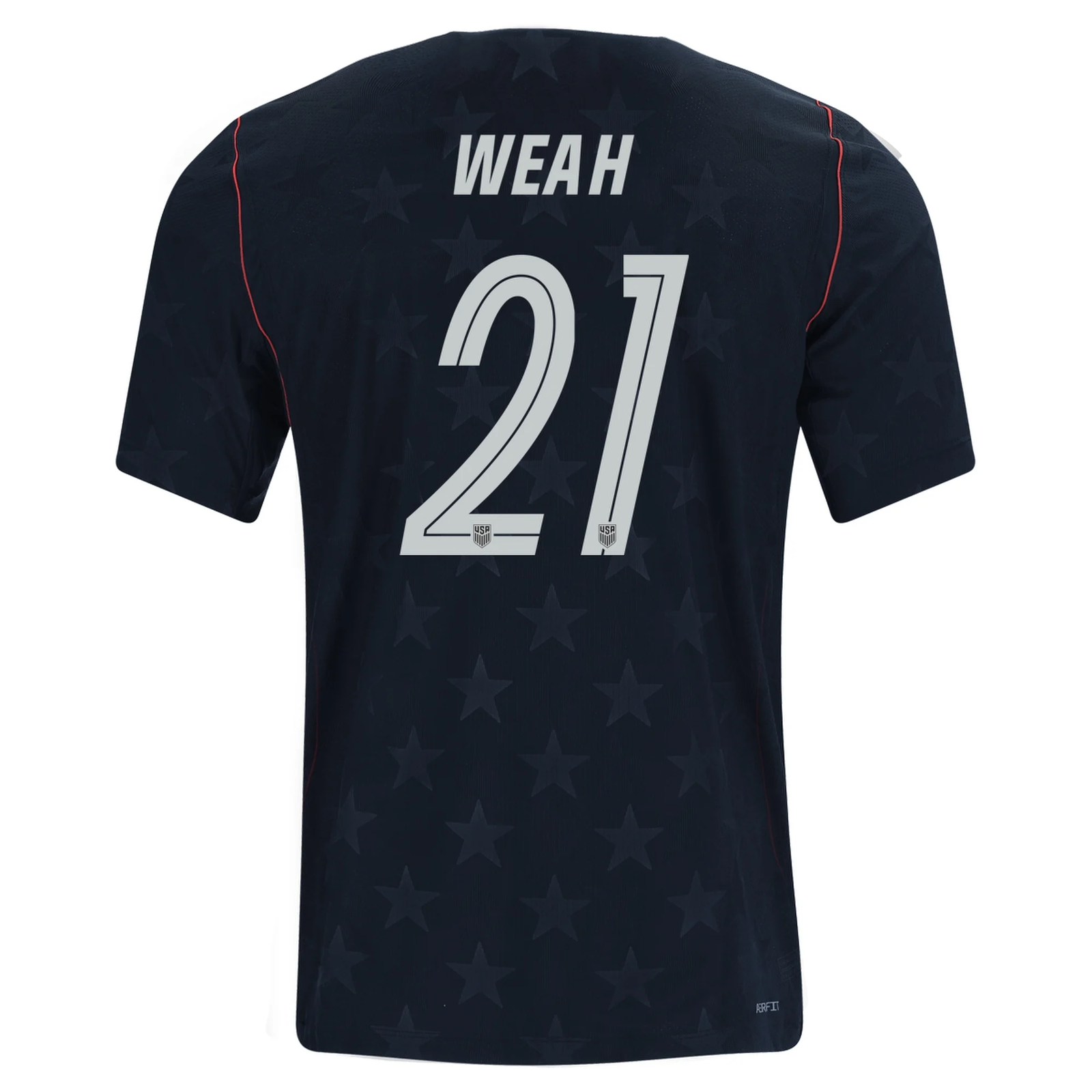 Nike Mens United States Tim Weah Away Stadium Jersey 2026 (Dark Obsidian/Pure Platinum)