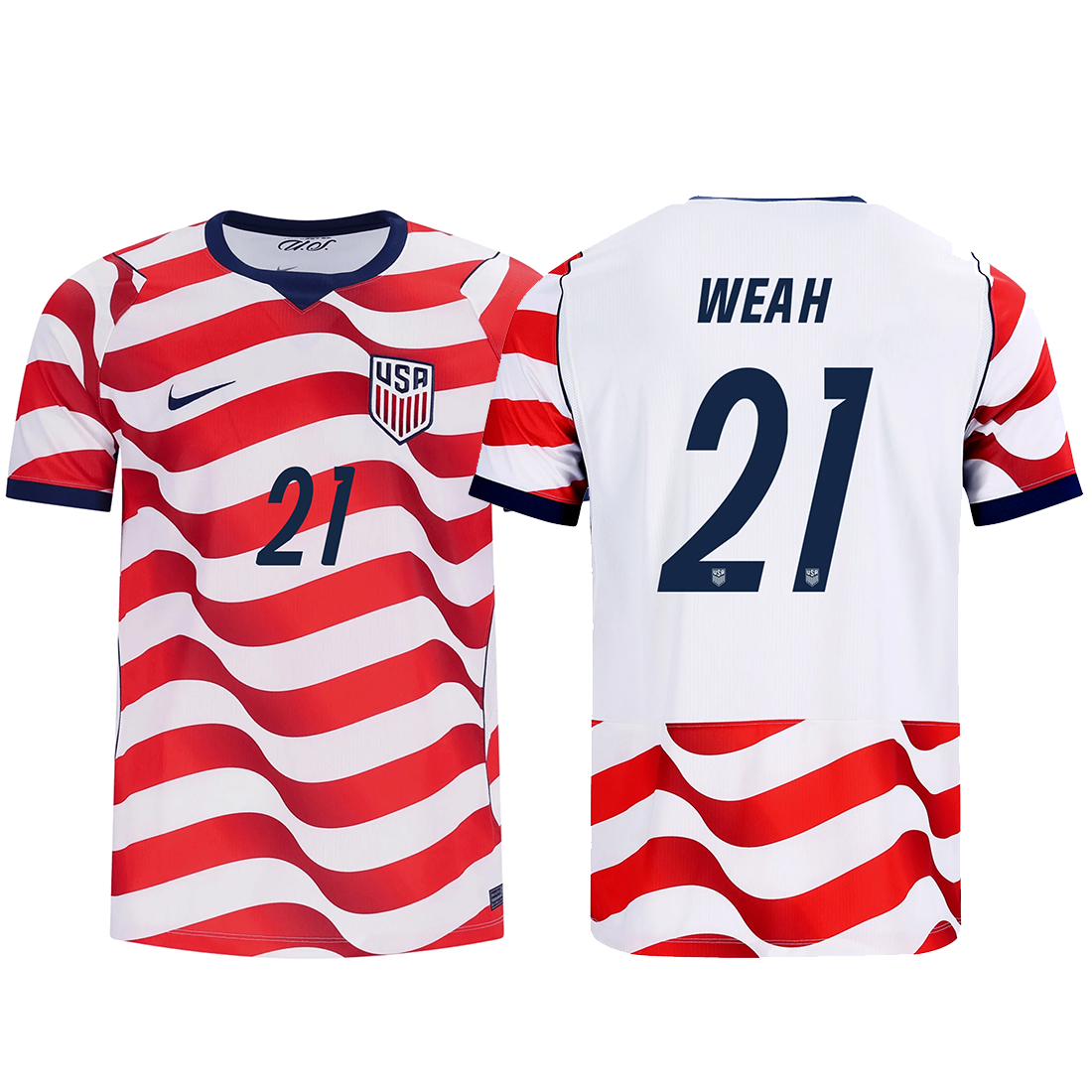 Nike Mens United States Tim Weah Stadium Home Jersey 2026 (Sail/Midnight Navy)