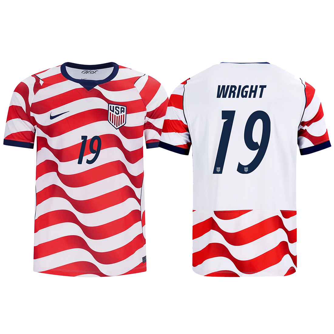 Nike Mens United States Haji Wright Stadium Home Jersey 2026 (Sail/Midnight Navy)