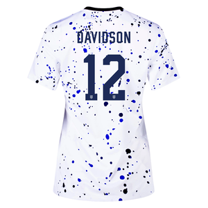 Nike Womens United States Tierna Davidson 4 Star Home Jersey 23/24 w/ 2019 World Cup Champion Patch (White/Loyal Blue)