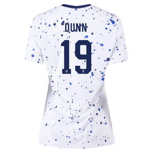 Nike Womens United States Crystal Dunn 4 Star Authentic Match Home Jersey 23/24 w/ 2019 World Cup Champions Patch (White/Loyal Blue)
