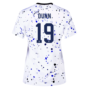 Nike Womens United States Crystal Dunn 4 Star Home Jersey 23/24 w/ 2019 World Cup Champion Patch (White/Loyal Blue)