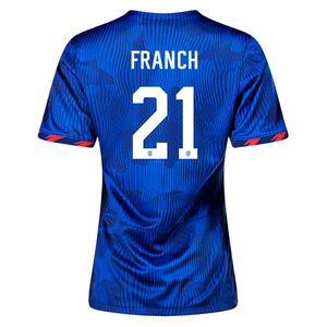 Nike Womens United States Adrianna Franch 4 Star Away Jersey 23/24 w/ 2019 World Cup Champion Patch (Hyper Royal/Loyal Blue)