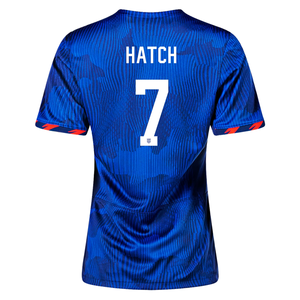 Nike Womens United States Ashley Hatch 4 Star Away Jersey 23/24 w/ 2019 World Cup Champion Patch (Hyper Royal/Loyal Blue)