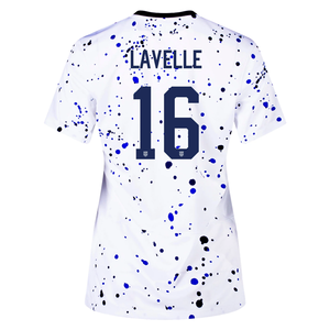 Nike Womens United States Rose Lavelle 4 Star Home Jersey 23/24 w/ 2019 World Cup Champion Patch (White/Loyal Blue)