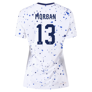 Nike Womens United States Alex Morgan 4 Star Authentic Match Home Jersey 23/24 w/ 2019 World Cup Champions Patch (White/Loyal Blue)