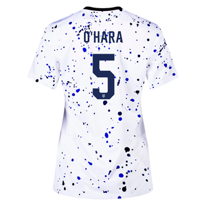 Nike Womens United States Kelley O'Hara 4 Star Home Jersey 23/24 w/ 2019 World Cup Champion Patch (White/Loyal Blue)