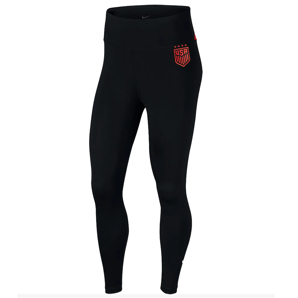 Nike Womens United States One 7/8 Tight Leggings 2.0 (Black/Speed Red) -  Soccer Wearhouse