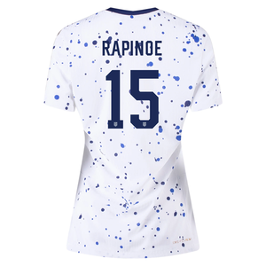 Nike Womens United States Megan Rapinoe 4 Star Authentic Match Home Jersey 23/24 w/ 2019 World Cup Champions Patch (White/Loyal Blue)