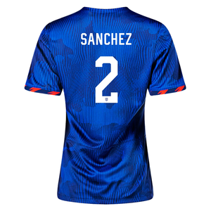 Nike Womens United States Ashley Sanchez 4 Star Away Jersey 23/24 w/ 2019 World Cup Champion Patch (Hyper Royal/Loyal Blue)