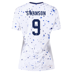 Nike Womens United States Mallory Swanson 4 Star Authentic Match Home Jersey 23/24 w/ 2019 World Cup Champions Patch (White/Loyal Blue)