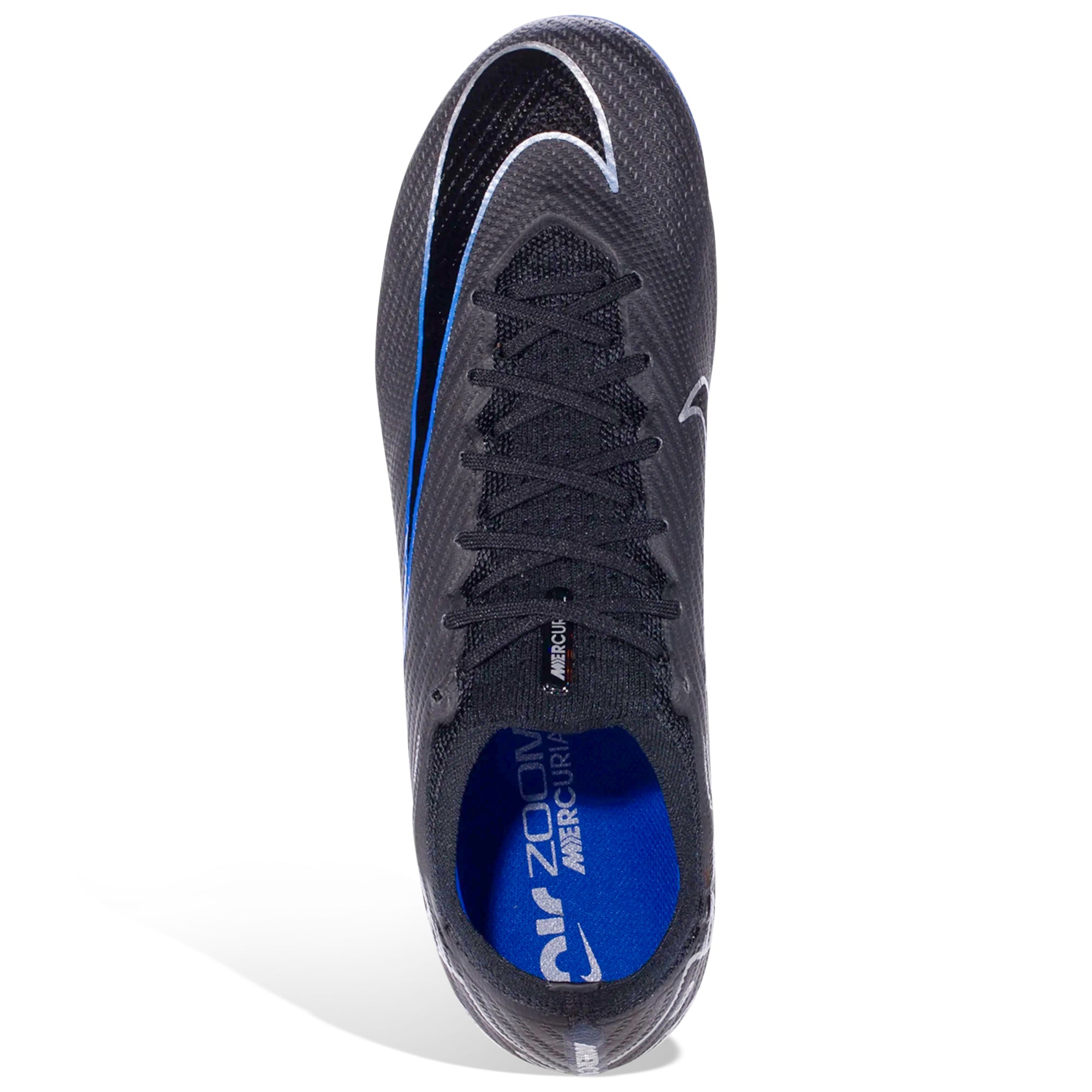 Nike Zoom Vapor 15 Elite SG-Pro Soccer Cleats (Black/Chrome-Hyper Royal)