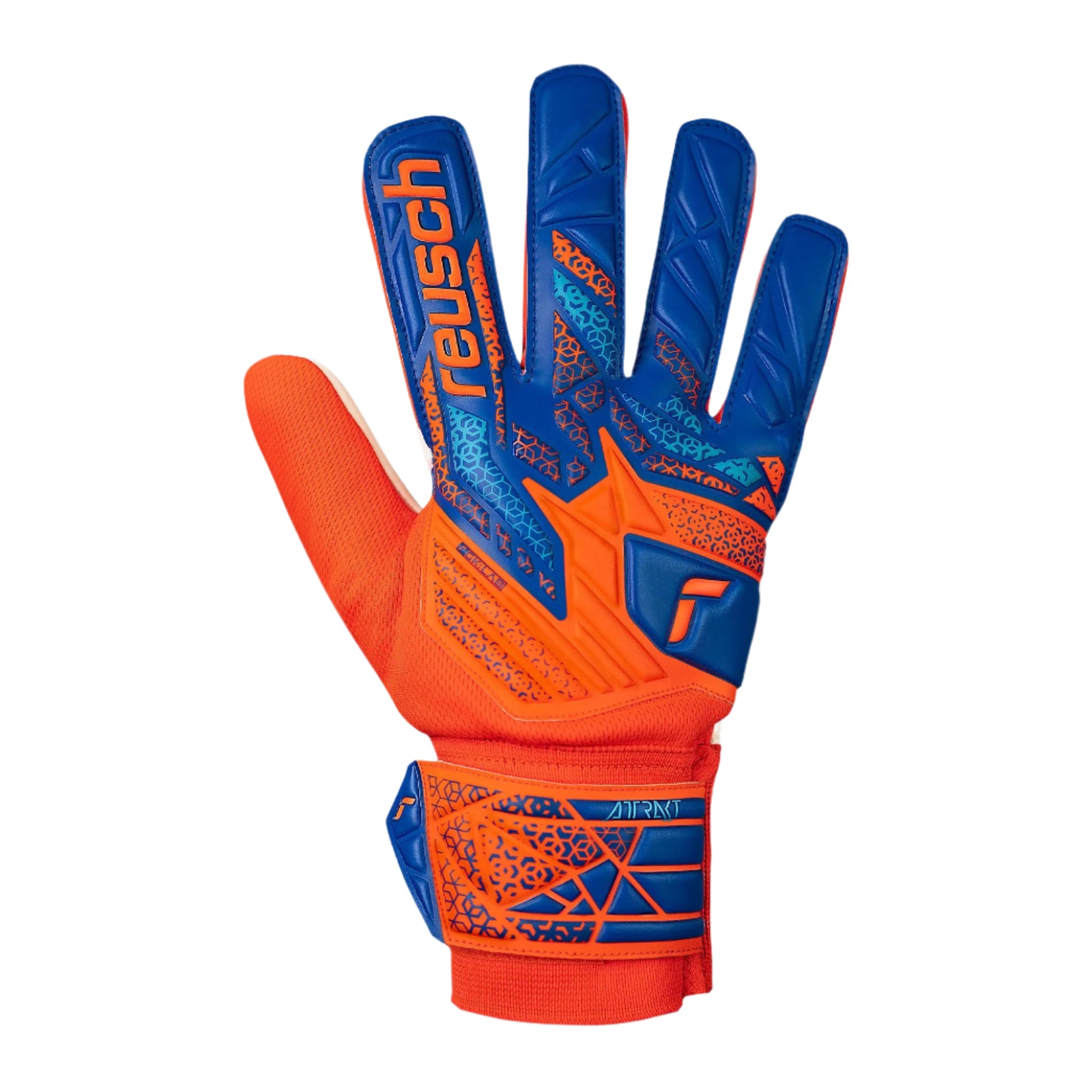 Reusch Attrakt Stater Solid Goalkeeper Glove (Electric Blue/Shocking Orange)