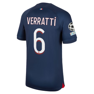 Nike Paris Saint-Germain Marco Verratti Home Jersey w/ Champions League Patches 23/24 (Midnight Navy)