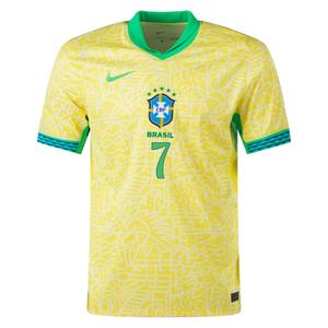 Nike Brazil Authentic Vini Jr. Home Jersey 24/25 (Dynamic Yellow/Lemon Chiffon/Green Spark)