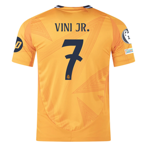 adidas Real Madrid Authentic Vini Jr. Away Jersey w/ Champions League Patches 24/25 (Crew Orange)