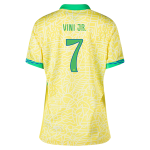 Nike Womens Brazil Vini Jr Home Jersey 24/25 (Dynamic Yellow/Lemon Chiffon/Green Spark)