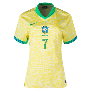 Nike Womens Brazil Vini Jr Home Jersey 24/25 (Dynamic Yellow/Lemon Chiffon/Green Spark)