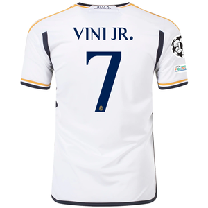 adidas Real Madrid Vini Jr. Home Jersey w/ Champions League + Club World Cup Patches 23/24 (White)