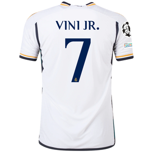 adidas Real Madrid Authentic Vini Jr. Home Jersey w/ Champions League + Club World Cup Patches 23/24 (White)