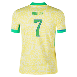 Nike Youth Brazil Vini Jr. Home Jersey 24/25 (Dynamic Yellow/Lemon Chiffon/Green Spark)