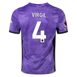Nike Liverpool Virgil Van Dijk Third Jersey w/ EPL + No Room For Racism Patches 23/24 (Space Purple/White)