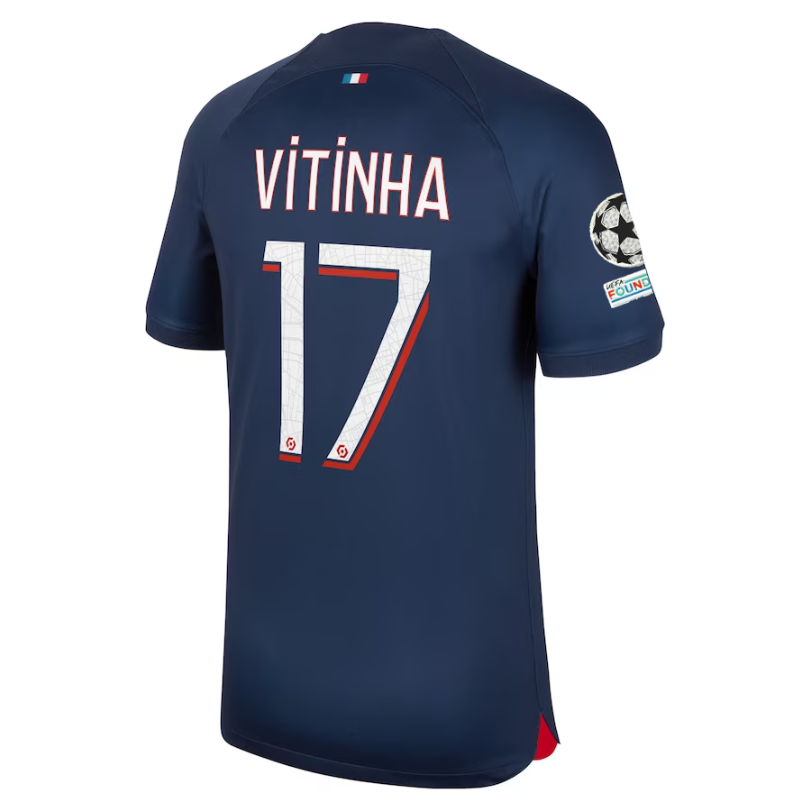 Flocage Officiel PSG Paris Saint Germain Vitinha Home LDC Flocage Officiel PSG Paris Saint Germain Vitinha Home LDC