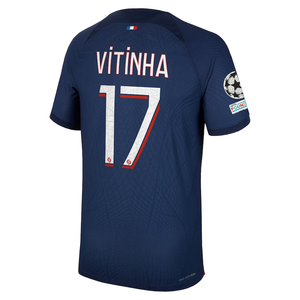 Nike Paris Saint-Germain Authentic Match Vitinha Home Jersey w/ Champions League Patches 23/24 (Midnight Navy)