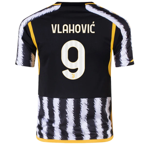 adidas Youth Juventus Dusan Vlahović Home Jersey 23/24 (Black/White)