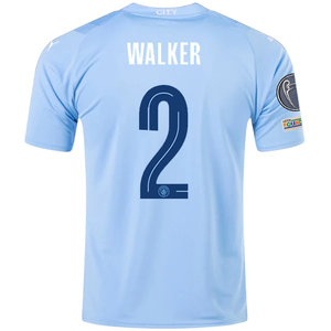 Puma Manchester City Kyle Walker Home Jersey w/ Champions League + Club World Cup Patches 23/24 (Team Light Blue/Puma White)