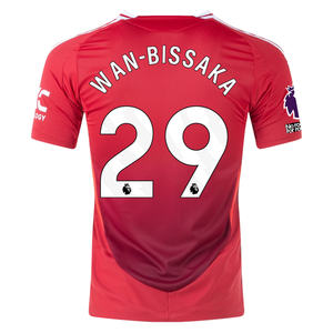 adidas Manchester United Authentic Aaron Wan-Bissaka Home Jersey w/ EPL + No Room For Racism Patches 24/25 (MUFC Red/Bright Red)