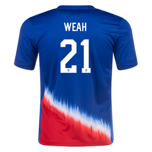 Nike Youth United States Timothy Weah Away Jersey 24/25 (Old Royal/Sport Red)