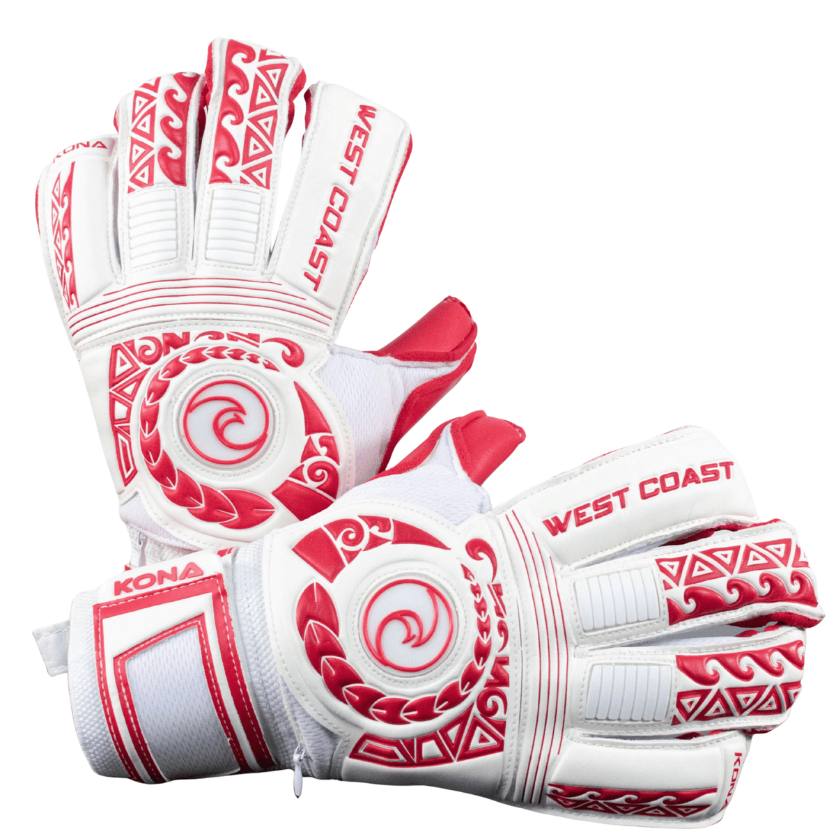 West Coast Kona Crimson Goalkeeper Gloves (White/Red) | SoccerWearhouse