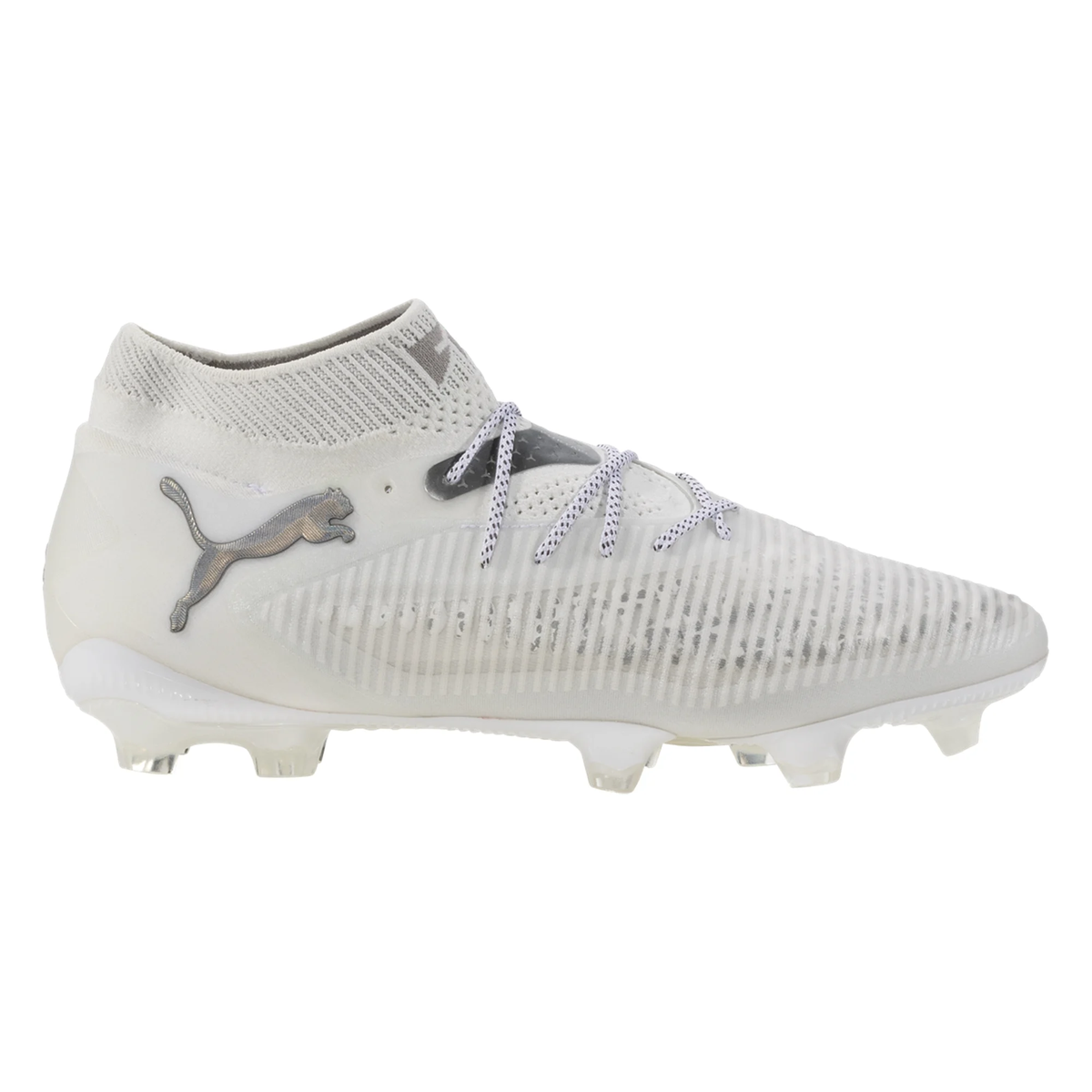 Puma Future 8 Ultimate FG Soccer Cleats (Puma White/Matte Silver)