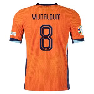 Nike Netherlands Match Authentic Georginio Wijnaldum Home Jersey w/ Euro 2024 Patches 24/25 (Safety Orange/Blue Void)